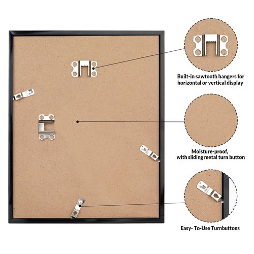 LaVie Home 9x11 Picture Frame for Wall Display, 9x11 Black Picture Frame with HD Plexiglas, 9 x 11 Frame 1 Pack, Display Frame for Vertical or Horizontal, Classic Collection