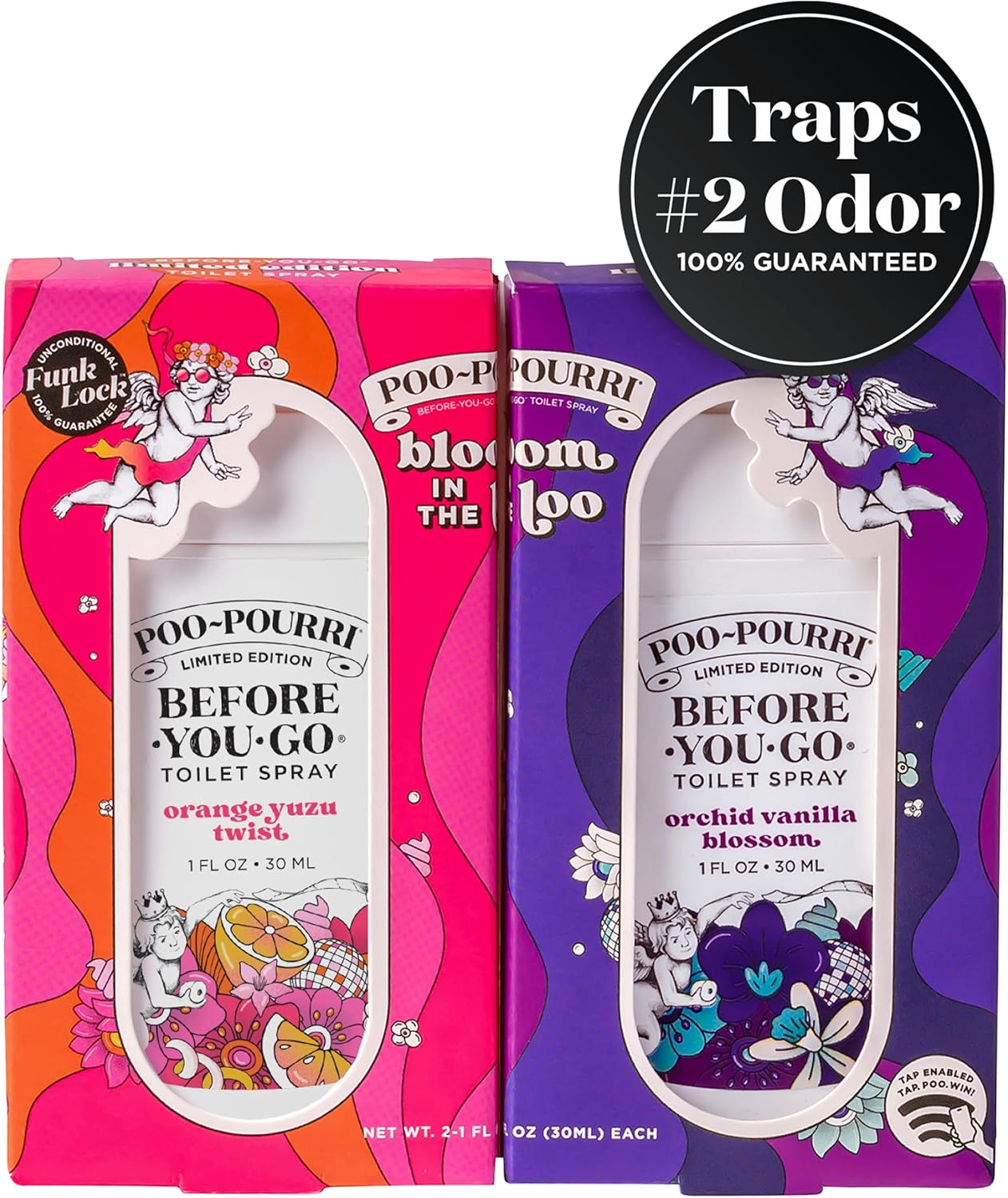 Poo-Pourri Bloom in the Bathroom Set | Before-You-Go Toilet Sprayers - Travel Size Odor Removers - 2 Pack