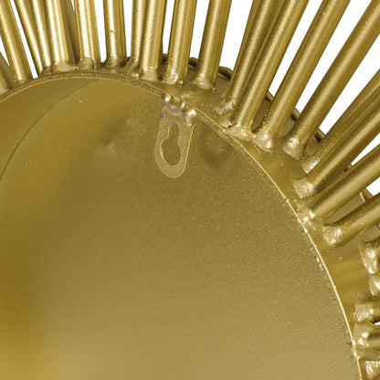Sunburst Wall Mirror - Gold Iron Frame, 32.25"