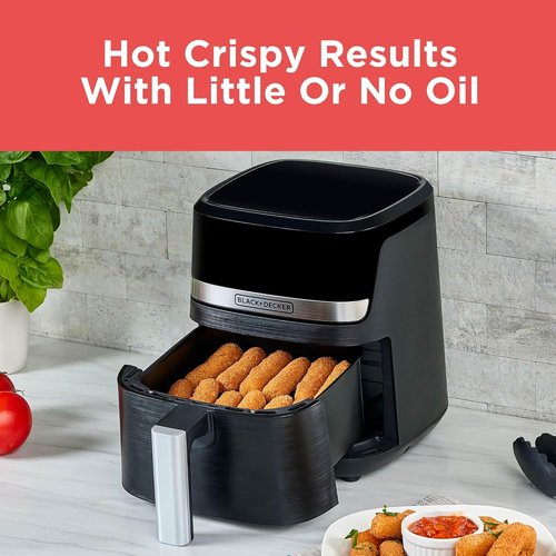 BLACK+DECKER Purifry 2QT Air Fryer - Enjoy Crispy Fried Taste Without the Fat | Digital Touchscreen & Auto Shut-Off