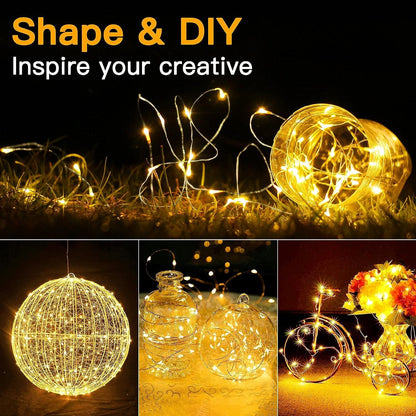 Skiennix 20 Pack Fairy Lights - Battery Operated 7ft Mini String Lights | Warm White Twinkle Lights for Weddings & Parties