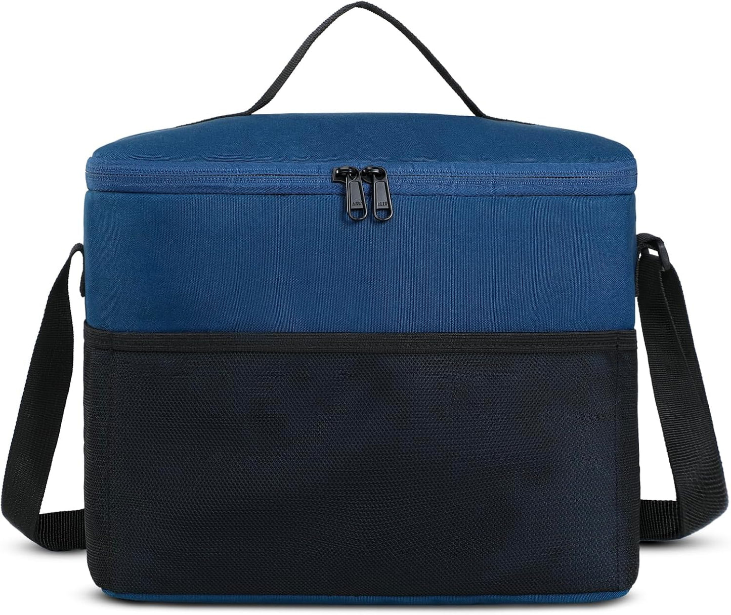 MIER Insulated Lunch Bag - Portable 12-Can Cooler with Shoulder Strap for Office & School | Medium Navy
