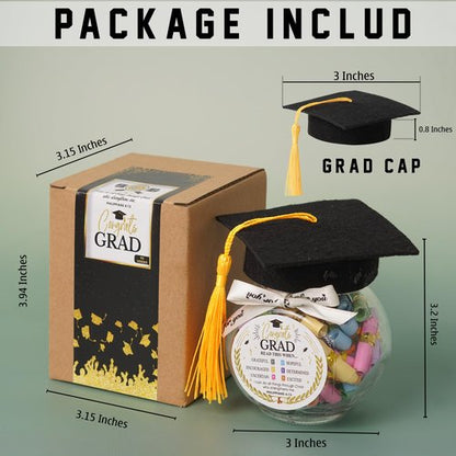 Graduation Bible Verses Jar with Grad Hat, High School, College Graduation Gifts, Class of 2026 Decorations, 2026 Graduation Gifts from Mom, Dad
