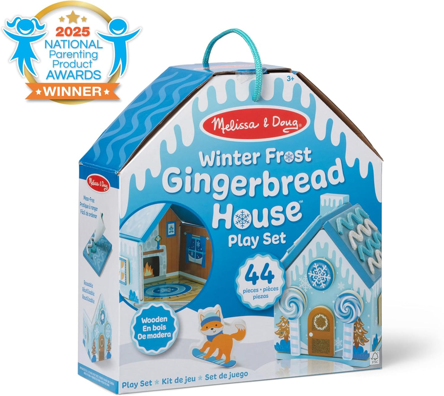 Melissa & Doug Gingerbread House Play Set - Winter Frost Design for Kids Ages 3+