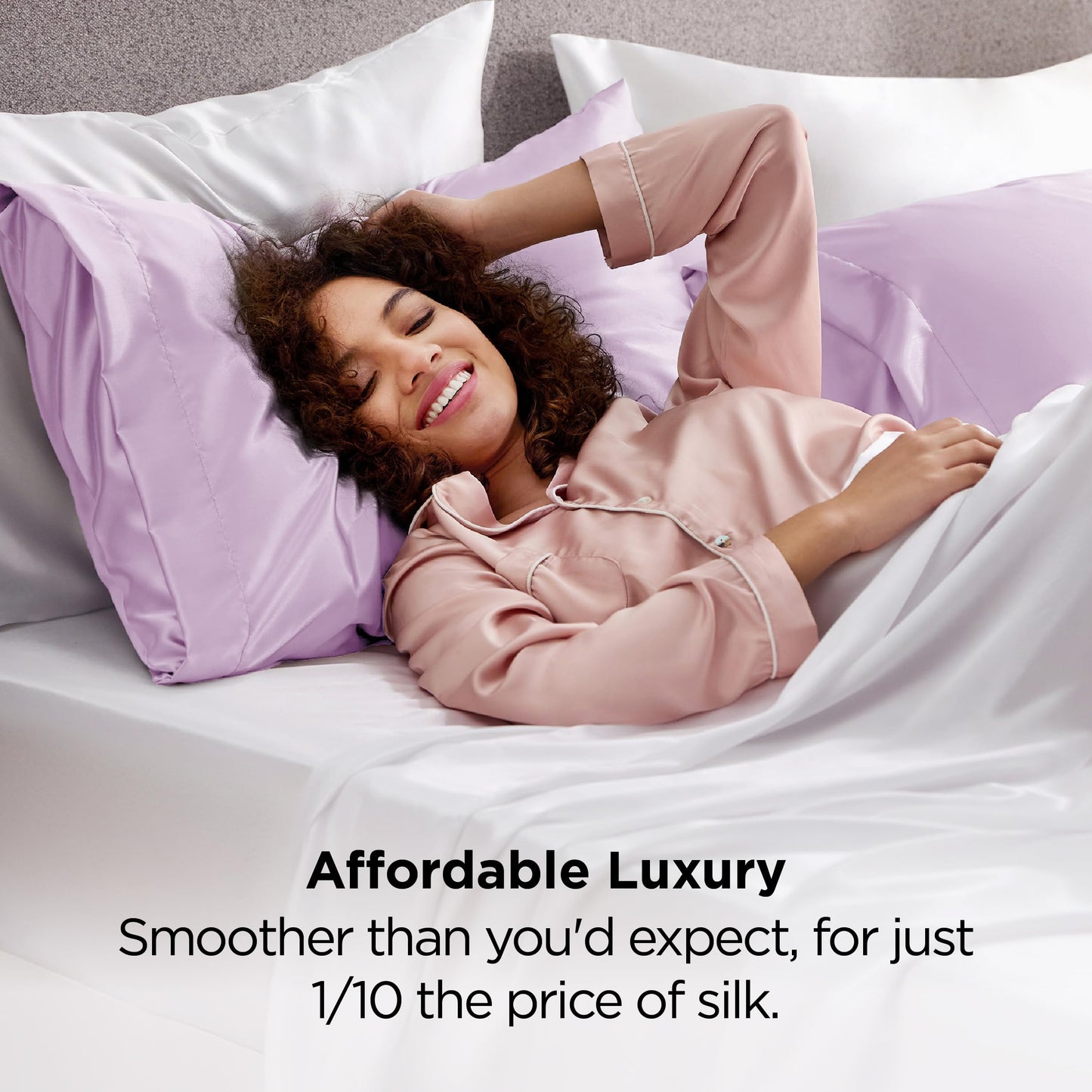 Bedsure Satin Pillowcase 2 Pack Similar to Silk Pillow Cases Standard Size, Pillow Case for Sleeping Women with Envelope Closure, Gifts for Women Men, Navy, 20x26 Inches, 2pcs