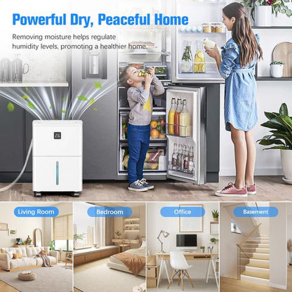 DEVERSE Max 25 Pints Dehumidifier for Home/Bedroom/Basement, 3000 Sq.Ft Coverage, with Drain Hose, Smart Humidity Control & Large Tank