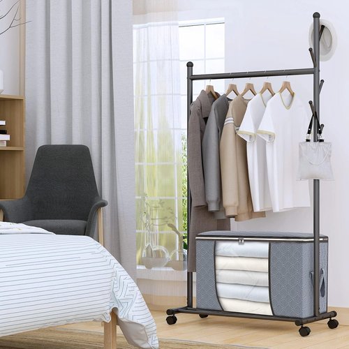 90L Large Storage Bags by [Brand Name] - 4 Pack Foldable Closet Organizers with Durable Handles for Bedding, Clothes & Toys | Grey