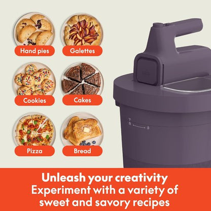 Bella 3.5 Qt Electric Hand & Stand Mixer - 2-in-1 with Bowl, Dough Hook & Whisk, 200 Watt, Plum