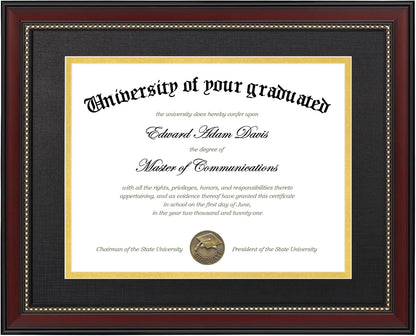 Upsimples 8x10 Picture Frame Bundle - 5 Black Frames with 11x14 Mahogany Diploma Frame