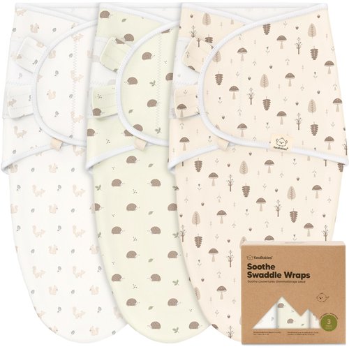 3-Pack Organic Baby Swaddle Sleep Sacks - Swaddles for Newborns, Infant 0-3 Months, Baby Girls, Boys, Soft & Snug Newborn Sleep Sack, Nursery Swaddling Blankets (Nibbles/Bruce, OS)