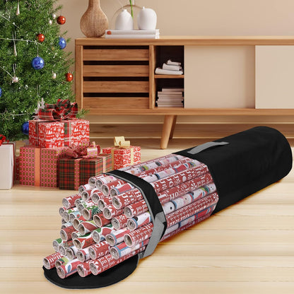 Primode Wrapping Paper Storage Bag - Durable 600D Oxford Organizer for Under Bed, 42” Length (Black)