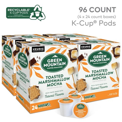 Green Mountain Coffee Roasters Toasted Marshmallow Mocha K-Cup Pods | Light Roast Coffee, 96 Count