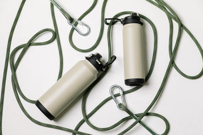 ZULU Powerfill Pro 32oz Stainless Steel Water Bottle - Quick Fill Lid, Triple Walled Insulation, Leak Proof, Ash
