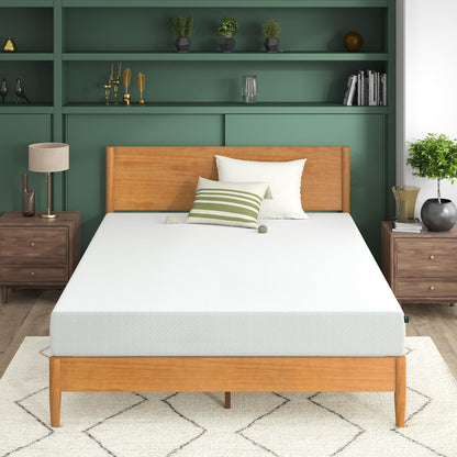 Zinus 8 Inch Green Tea Memory Foam Mattress, Short Queen, Fiberglass Free, Patented Custom Contour Support, Sturdy Base Foam, CertiPUR-US Certified, Mattress in A Box, White