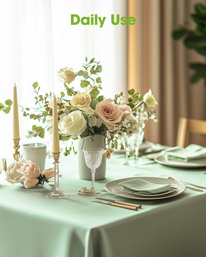 Pureegg Disposable Table Cloths - 12 Pack, 54 x 108 Inch, Leakproof Sage Green for Easter Parties
