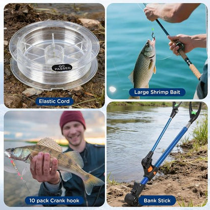 Fishing Advent Calendar 2025 - 24-Day Countdown with Telescopic Landing Net, Fish Gripper & Rod Holder