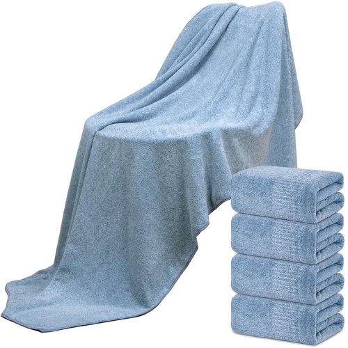 SEISSO Bath Towels Set Extra Large 63 x 35 in, Oversized Bath Sheets 70% Polyester 30% Viscose Fiber from Bamboo, Ultra Soft Absorbent Quick Dry Shower Towel for Bathroom Hotel Pool SPA Gym, 4 Pack