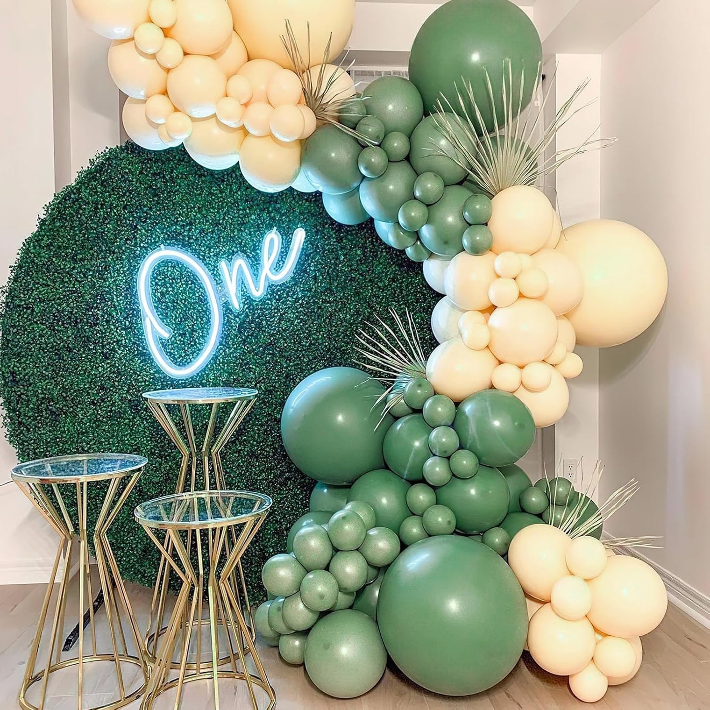 PartyWoo Dusty Green Balloons - 50 Pcs 5-Inch Mini Matte Sage Olive Latex for Weddings & Events