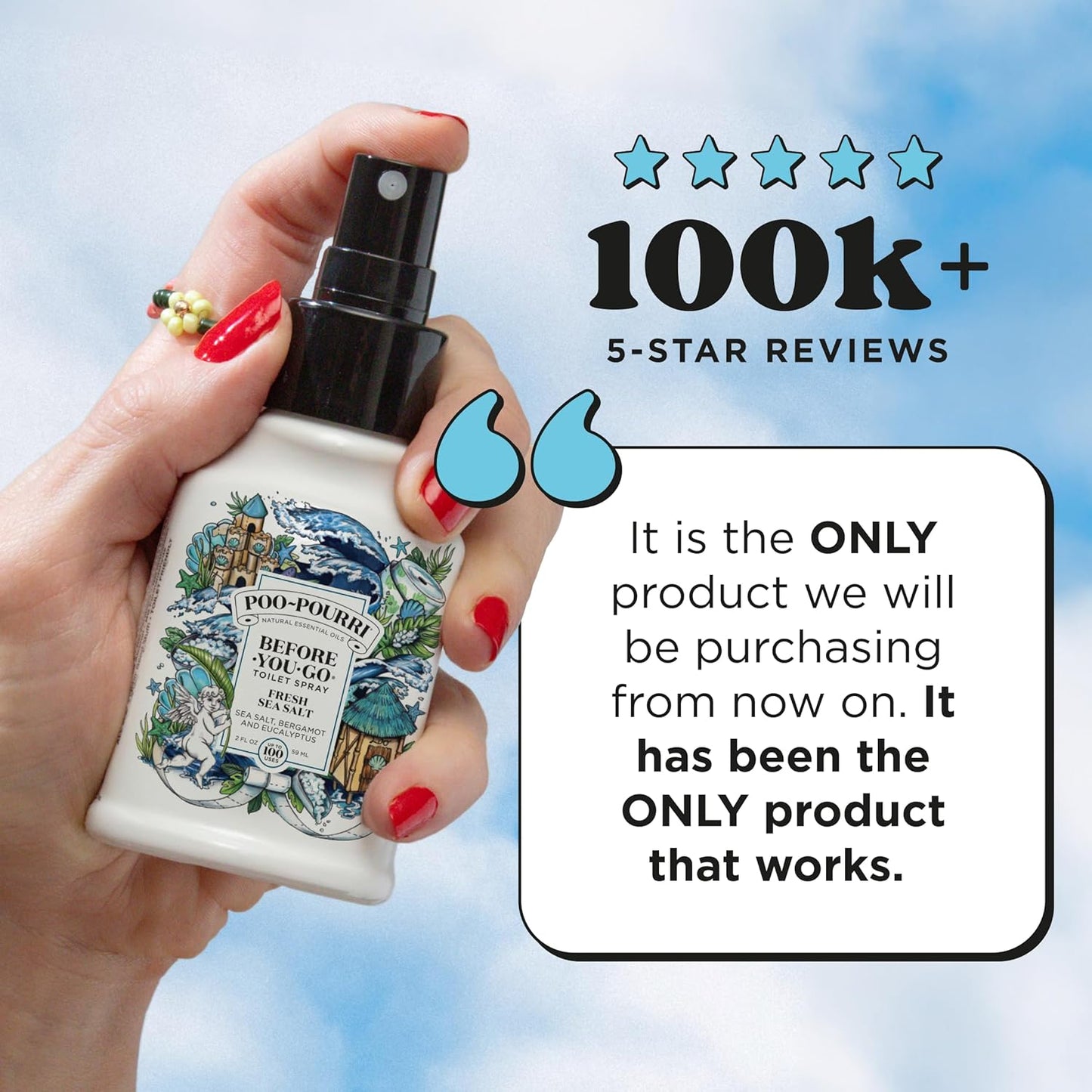 Poo-Pourri Before-You-Go Toilet Spray - Fresh Sea Salt Scent | Plant-Based Odor Deodorizer, 4 Fl Oz