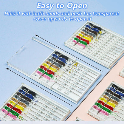 Yasdyri 10 Boxes Quick Fix Sewing Kit Pre Mini Threaded Needle Kit with Needles and Thread Box Each Box with 10 Pieces