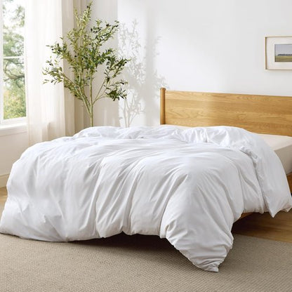 Bedsure Duvet Cover - Queen Size Luxury Soft Bedding, Double Brushed All Season, White, Zipper Closure (90"x90")
