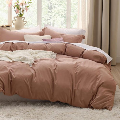 Bedsure Mocha Mousse Duvet Cover Set - Extra Soft Full Size Bedding, 3 Pieces with Zipper Closure & Pillow Shams