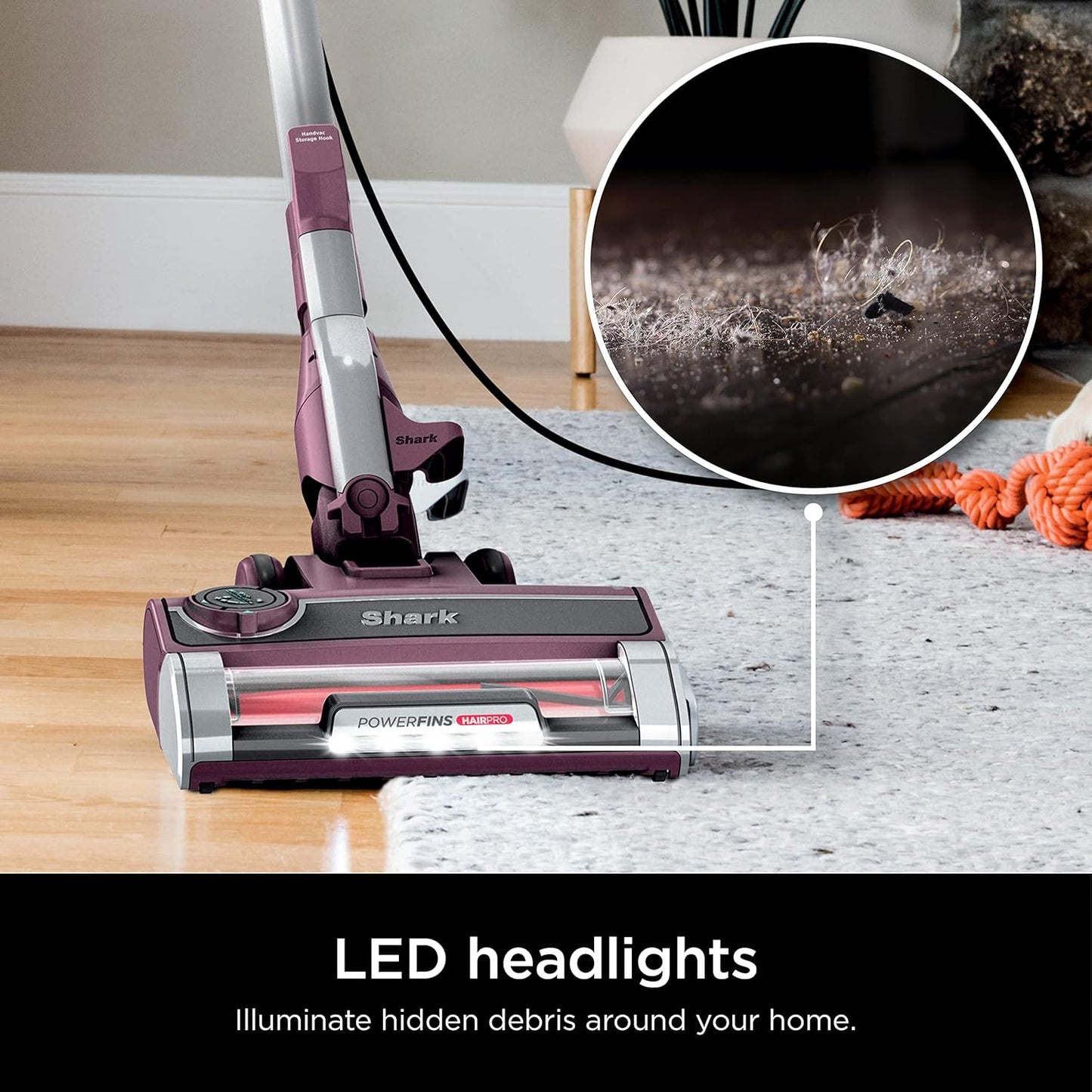 Shark HZ702 Ultralight PetPro Corded Stick Vacuum - PowerFins HairPro & Odor Neutralizer | Wine Purple