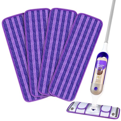 2 Pack Upgraded Reusable Mop Pads Compatible with Swiffer PowerMop, Mop Refill Pads Replacement for Swiffer Power Mop Spray Mop Pads for Multi-Surface Floor Cleaning, Quality Updated Cationic Material
