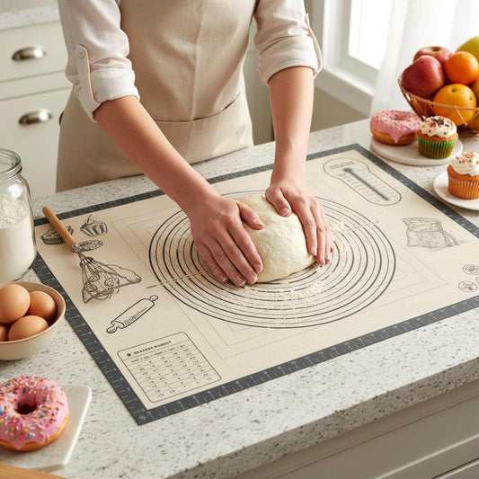 Skiennix Silicone Baking Pastry Mat - Extra Large 28x20 Inch Nonstick Dough Rolling Sheet