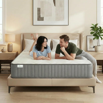 Serene 10 Inch King Hybrid Mattress - Premium Cooling Gel Memory Foam & Pocketed Coils for Spine Alignment | Medium Firm, Fiberglass-Free, CertiPUR-US Certified, Made in USA