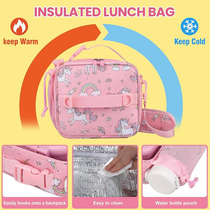 Kids Bento Lunch Box Set with 9oz Soup Thermo - Pink Variation