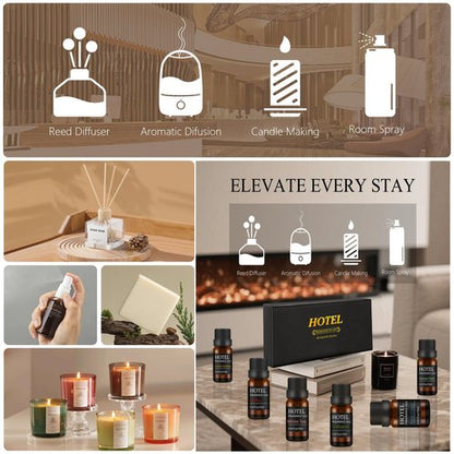 Hotel Collection Luxury Scent for Diffuser Oils Set Inspired by Iconic 5-Star Hotels- Aromatherapy Essential Oils for Diffuser & Home Scenting