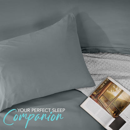Utopia Bedding Duvet Cover Set - Soft Brushed Microfiber with Zipper Closure | 3-Piece Queen Set in Grey