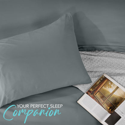 Utopia Bedding Duvet Cover Set with Pillowcases - 3 Pieces Bedding Duvet Cover with Zipper Closure - 1 Duvet Cover with 2 Pillowcases - Soft Brushed Microfiber (King, Grey)