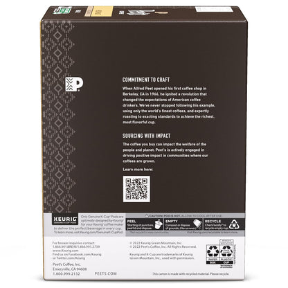 Peet's Coffee Medium Roast K-Cup Pods | 100% Arabica Single Origin Brazil - 88 Count (4 Boxes of 22 Pods)