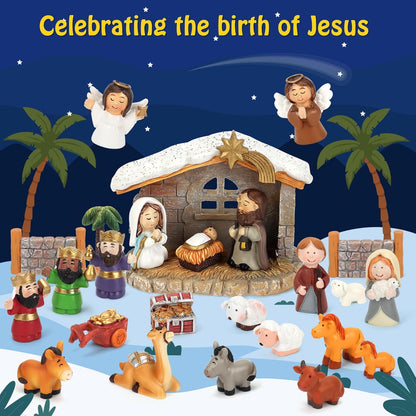 Nativity Advent Calendar 2026 for Kids - 24-Day Christmas Countdown Set | Perfect for Ages 1-5+