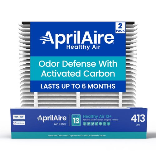 AprilAire 413CBN Replacement Filter for AprilAire Whole House Air Purifiers - MERV 13 with Carbon, Healthy Home Allergy + Odor Reduction, 16x25x4 Air Filter (Pack of 2)