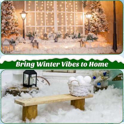 Fovths Christmas Fake Snow Decor - Fluffy Artificial Clouds for Indoor Displays | 42 Ounce