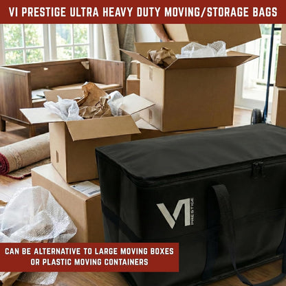Moving Bags Heavy Duty - Ultra Reinforced Waterproof Canvas Storage Bins | Set of 5 Extra Large Tote Bags