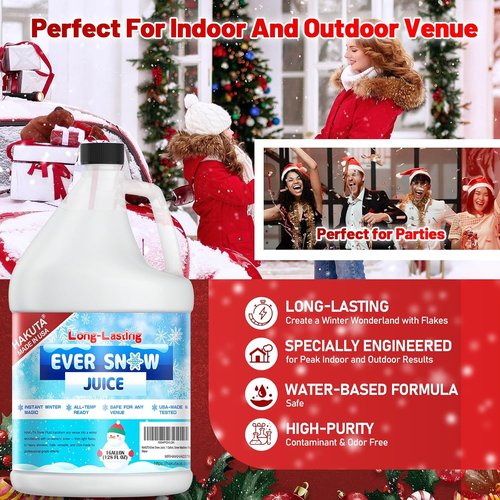 Hakuta Snow Machine Fluid - Long-Lasting Snow Juice for Stunning Winter Effects | 1 Gallon