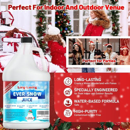 Hakuta Snow Machine Fluid - Long-Lasting Snow Juice for Stunning Winter Effects | 1 Gallon
