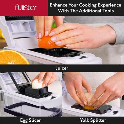 Fullstar Vegetable Chopper & Mandoline Slicer for Kitchen - Food Chopper with Container, Cheese Grater, Home Essentials & Kitchen Gadgets (XL - 9 in 1)