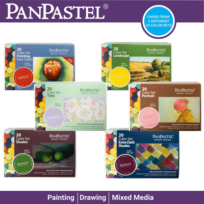 Extra Darks Set by PanPastel, 20 Color, Includes Sofft Tools