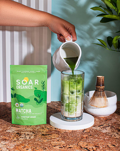 Soar Organics - Everyday Grade Matcha Green Tea Powder - Authentic Japanese Origin - First & Second Harvest Blend (3.52 oz)