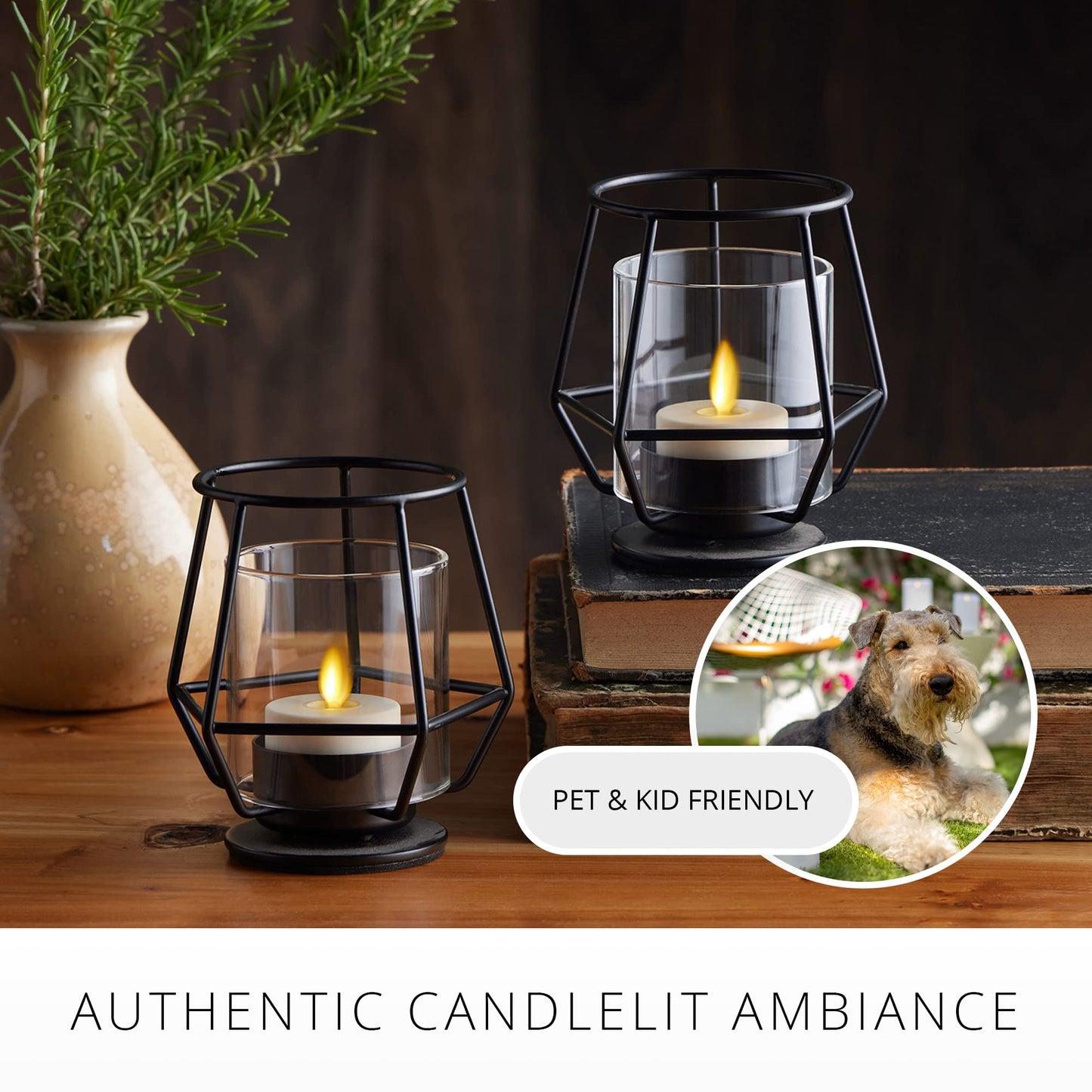 Luminara Flameless LED Tea Light Candle, 1.4" x 2", Pack of 2, Pearl Ivory, Real Flame, Battery Operated w/Remote Timer Function, Paraffin Wax