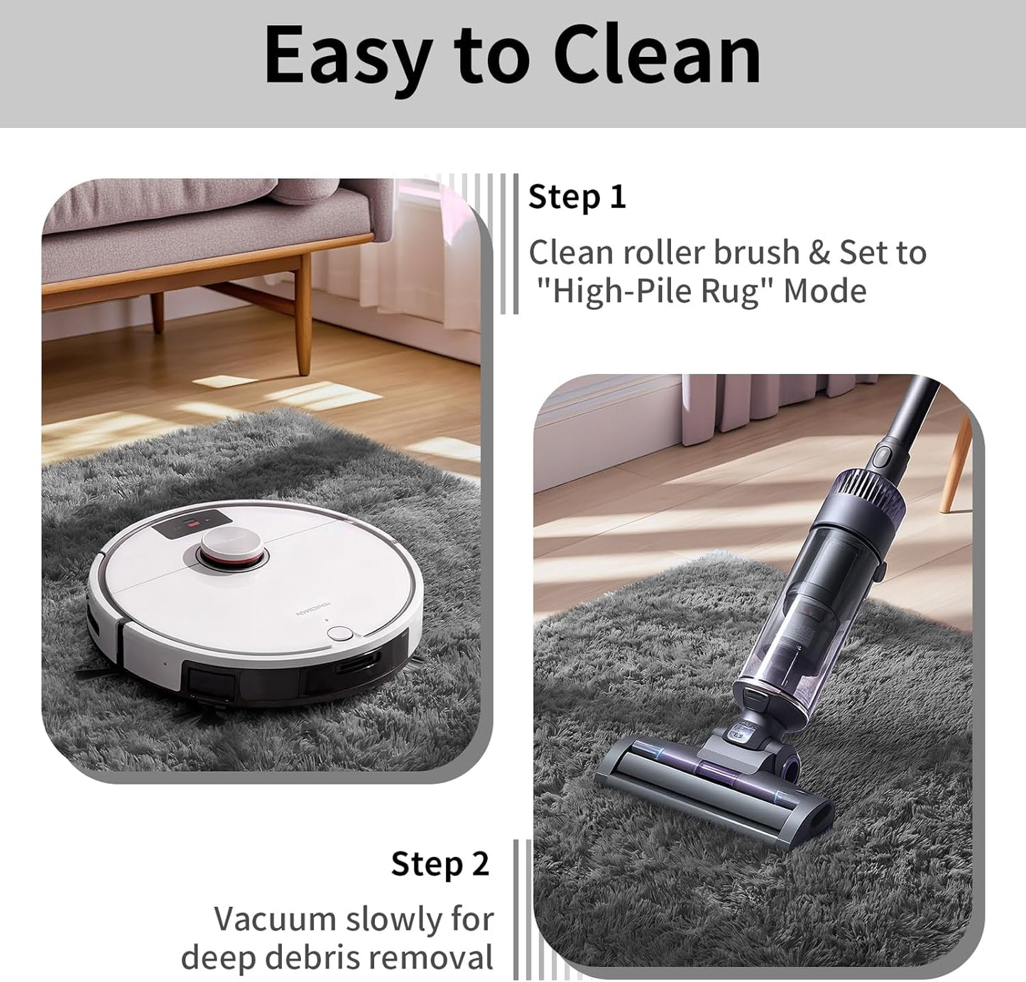 Ophanie Area Rugs - Soft Non-Slip Fluffy Shag Carpet for Living Room & Nursery - Large Grey 7x10 Size