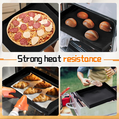 Teenyyou Non-Stick Oven Basket Set - 14.5'' x 13.5'' PTFE Cooking Trays for Chips, Chicken Wings & More