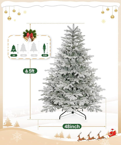 5ft Unlit Snow-Flocked Artificial Christmas Tree - Decoway