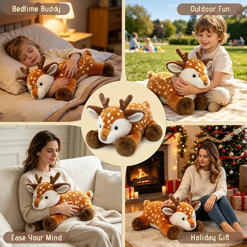 Sika Deer Weighted Plush Toy - Large Hugging Deer Stuffed Animal for Adults & Kids (Variation: Sika Deer+Large)