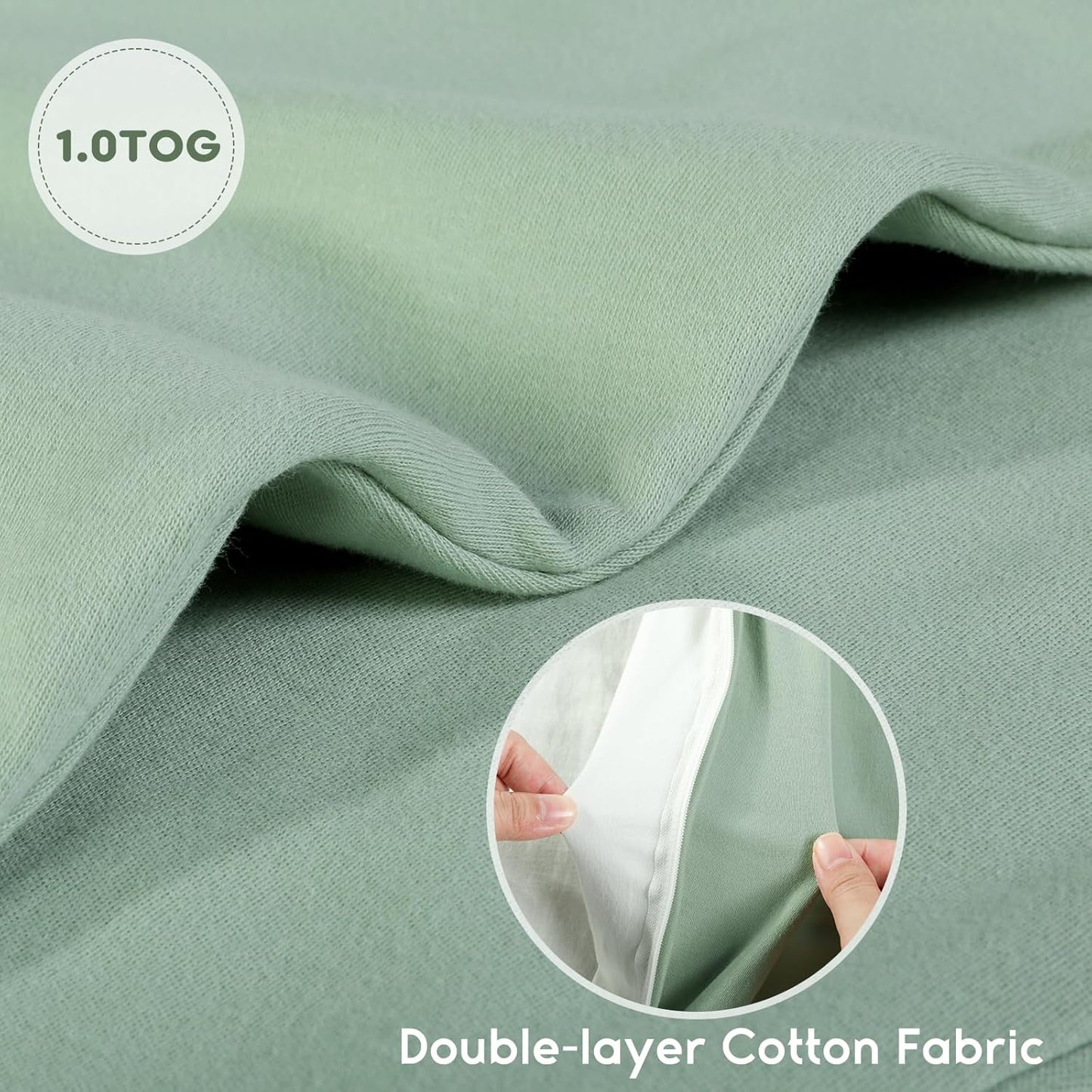 Yoofoss Baby Sleep Sack | 100% Organic Cotton Wearable Blanket for 6-12 Months | 2-Pack, TOG 1.0, Lightweight
